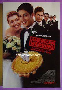 H081 AMERICAN WEDDING double-sided advance one-sheet movie poster '03 Jason Biggs, American Pie