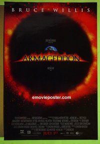 H089 ARMAGEDDON double-sided advance one-sheet movie poster '98 Bruce Willis, Ben Affleck
