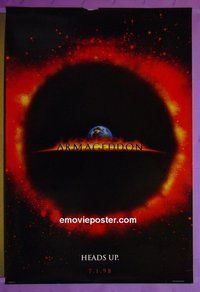H090 ARMAGEDDON teaser DS 1sh '98 Bruce Willis, Ben Affleck, Billy Bob Thornton, Liv Tyler