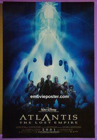 H098 ATLANTIS THE LOST EMPIRE double-sided advance one-sheet movie poster '01 Walt Disney