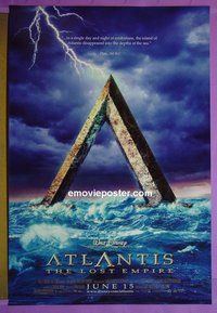 H099 ATLANTIS THE LOST EMPIRE double-sided advance one-sheet movie poster '01 Walt Disney