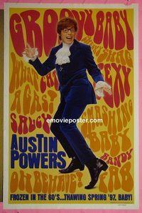 H102 AUSTIN POWERS: INT'L MAN OF MYSTERY double-sided advance one-sheet movie poster ----