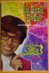 H103 AUSTIN POWERS: THE SPY WHO SHAGGED ME double-sided 'Austin Powers' advance one-sheet movie poster '99