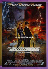 H105 AVENGERS double-sided advance one-sheet movie poster '98 Uma Thurman, Fiennes