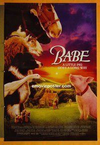 H110 BABE one-sheet movie poster '95 talking pig!