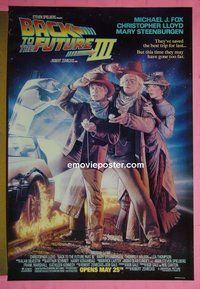 H113 BACK TO THE FUTURE 3 double-sided advance one-sheet movie poster '90 Fox, Lloyd
