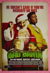 H114 BAD SANTA arthouse advance one-sheet movie poster '03 Billy Bob Thornton, Christmas