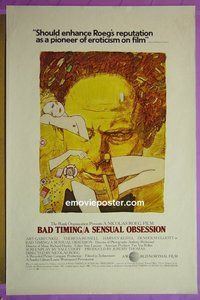 H115 BAD TIMING one-sheet movie poster '80 Roeg, Garfunkel, Russell