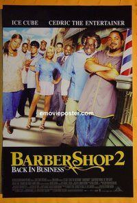 H120 BARBERSHOP 2 double-sided one-sheet movie poster '04 Ice Cube, Queen Latifah