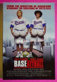 H122 BASEKETBALL double-sided one-sheet movie poster '98 Trey Parker, Matt Stone