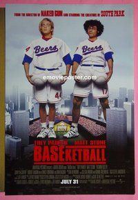 H123 BASEKETBALL double-sided advance one-sheet movie poster '98 Trey Parker, Matt Stone