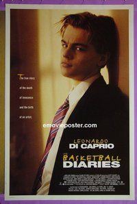 H124 BASKETBALL DIARIES double-sided one-sheet movie poster '95 DiCaprio, drugs