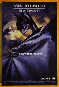H140 BATMAN FOREVER double-sided advance one-sheet movie poster '95 Val Kilmer