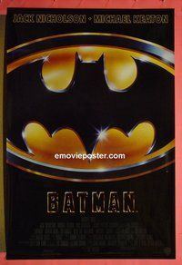 H131 BATMAN one-sheet movie poster #1 '89 Keaton, Nicholson