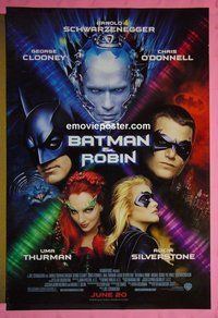 H127 BATMAN & ROBIN double-sided advance one-sheet movie poster '97 Clooney, Thurman