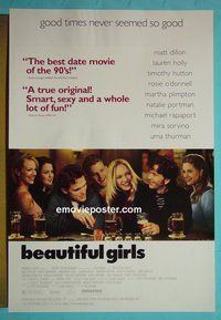 H153 BEAUTIFUL GIRLS double-sided one-sheet movie poster '96 Matt Dillon, Uma Thurman