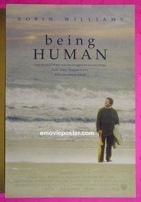 H164 BEING HUMAN double-sided one-sheet movie poster '93 Robin Williams