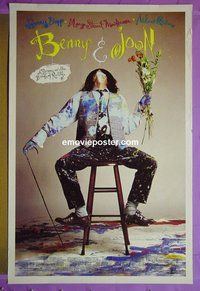 H168 BENNY & JOON double-sided one-sheet movie poster '93 Johnny Depp, Quinn