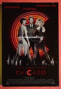 H261 CHICAGO double-sided 'black' one-sheet movie poster '02 Renee Zellweger, Zeta-Jones