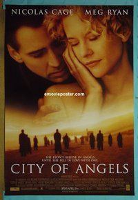 H267 CITY OF ANGELS double-sided advance one-sheet movie poster '98 Cage