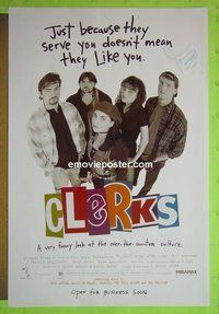 H275 CLERKS signed advance one-sheet movie poster '94 Jason Mewes