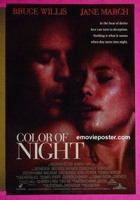 H280 COLOR OF NIGHT double-sided one-sheet movie poster '94 Bruce Willis