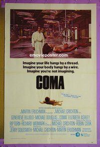 H281 COMA one-sheet movie poster '77 Bujold, Michael Douglas