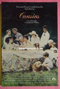 H294 COUSINS advance one-sheet movie poster '88 Ted Danson, Rossellini