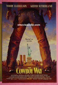 H296 COWBOY WAY double-sided advance one-sheet movie poster '94 Harrelson, Sutherland