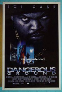 H307 DANGEROUS GROUND double-sided one-sheet movie poster '96 Ice Cube, Hurley