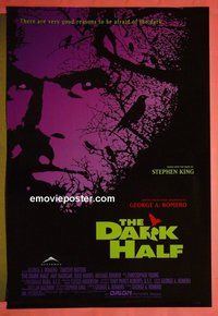 H309 DARK HALF double-sided one-sheet movie poster '93 George Romero, Stephen King