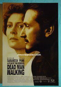 H314 DEAD MAN WALKING double-sided one-sheet movie poster '95 Sarandon, Penn