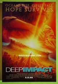H320 DEEP IMPACT double-sided advance one-sheet movie poster '98 Robert Duvall, Tea Leoni