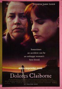H338 DOLORES CLAIBORNE double-sided advance one-sheet movie poster '95 Kathy Bates, J.J. Leigh