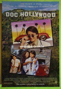 H335 DOC HOLLYWOOD double-sided advance one-sheet movie poster '91 Michael J. Fox