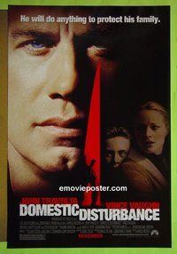 H340 DOMESTIC DISTURBANCE advance one-sheet movie poster '01 John Travolta, Vaughn