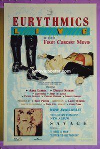 H379 EURYTHMICS LIVE one-sheet movie poster '87 Annie Lennox