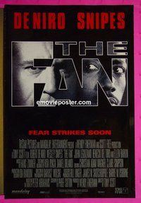 H390 FAN double-sided one-sheet movie poster '96 Robert DeNiro, Snipes