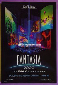 H392 FANTASIA 2000 double-sided IMAX advance one-sheet movie poster '99 Walt Disney cartoon
