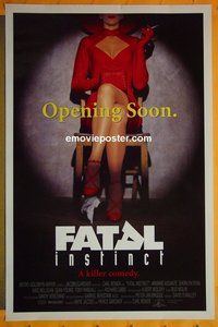 H399 FATAL INSTINCT double-sided advance one-sheet movie poster '93 Armand Assante, Young