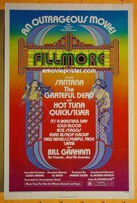 H405 FILLMORE one-sheet movie poster '72 Grateful Dead, Santana