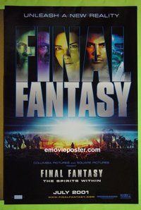 H407 FINAL FANTASY double-sided advance one-sheet movie poster '01 The Spirits Within