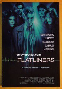 H413 FLATLINERS one-sheet movie poster '90 Sutherland, Roberts