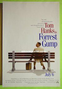 H430 FORREST GUMP single-sided advance one-sheet movie poster '94 Tom Hanks, Wright