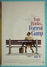 H429 FORREST GUMP double-sided advance one-sheet movie poster '94 Tom Hanks