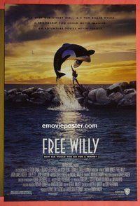 H436 FREE WILLY double-sided one-sheet movie poster '93 Richter, Petty