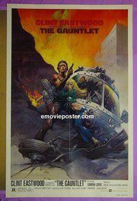 H445 GAUNTLET one-sheet movie poster '77 Eastwood, Frazetta art