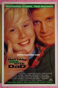 H447 GETTING EVEN WITH DAD double-sided advance one-sheet movie poster '94 Macaulay Culkin