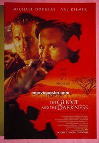 H449 GHOST & THE DARKNESS double-sided advance #2 one-sheet movie poster '96 Val Kilmer