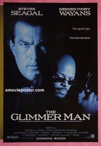 H458 GLIMMER MAN double-sided advance one-sheet movie poster '96 Steven Seagal, Wayans